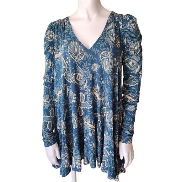 NWT Free People Hello Lover Dusty Indigo Long Sleeve Tunic (S) - Picture 7 of 10